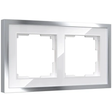 Изображение Рамка на 2 поста Baguette (белый/серебро) W0022850